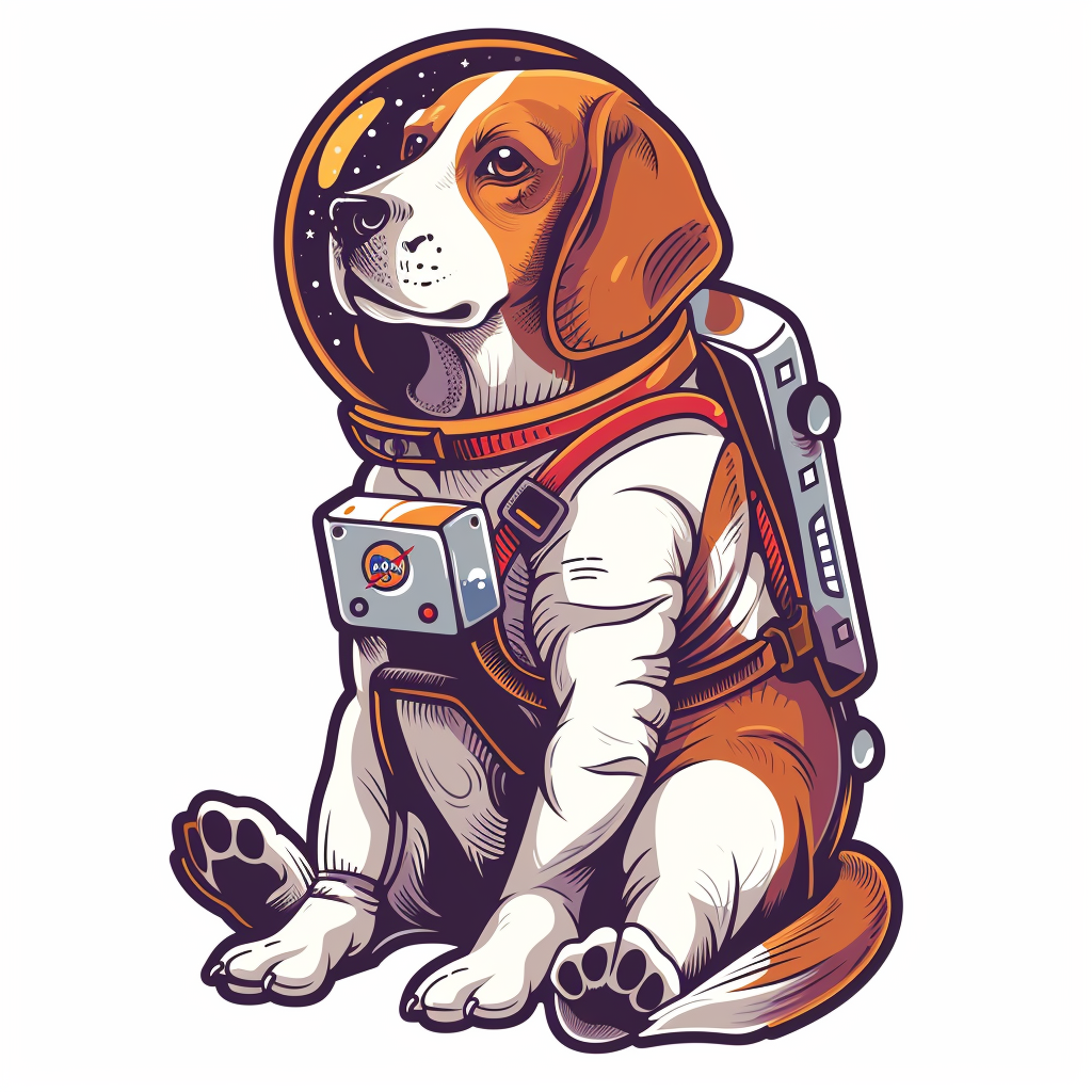 Beagle dog astronaut Vinyl Decal Sticker for Car, Laptop, Tumbler and more # F011954