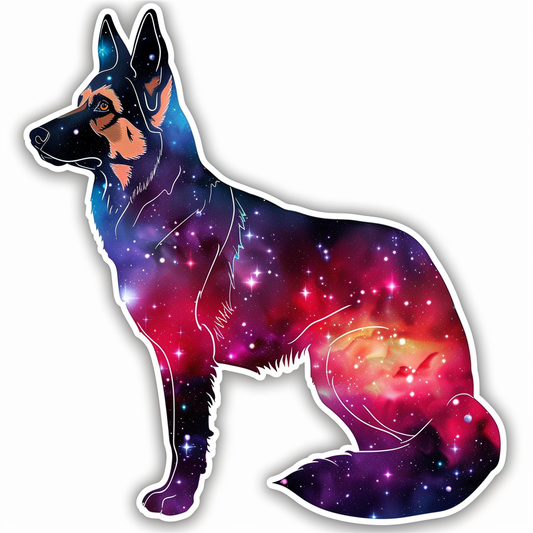German Shepherd Dog galaxy Vinyl Decal Sticker for Car, Laptop, Tumbler and more # F011290