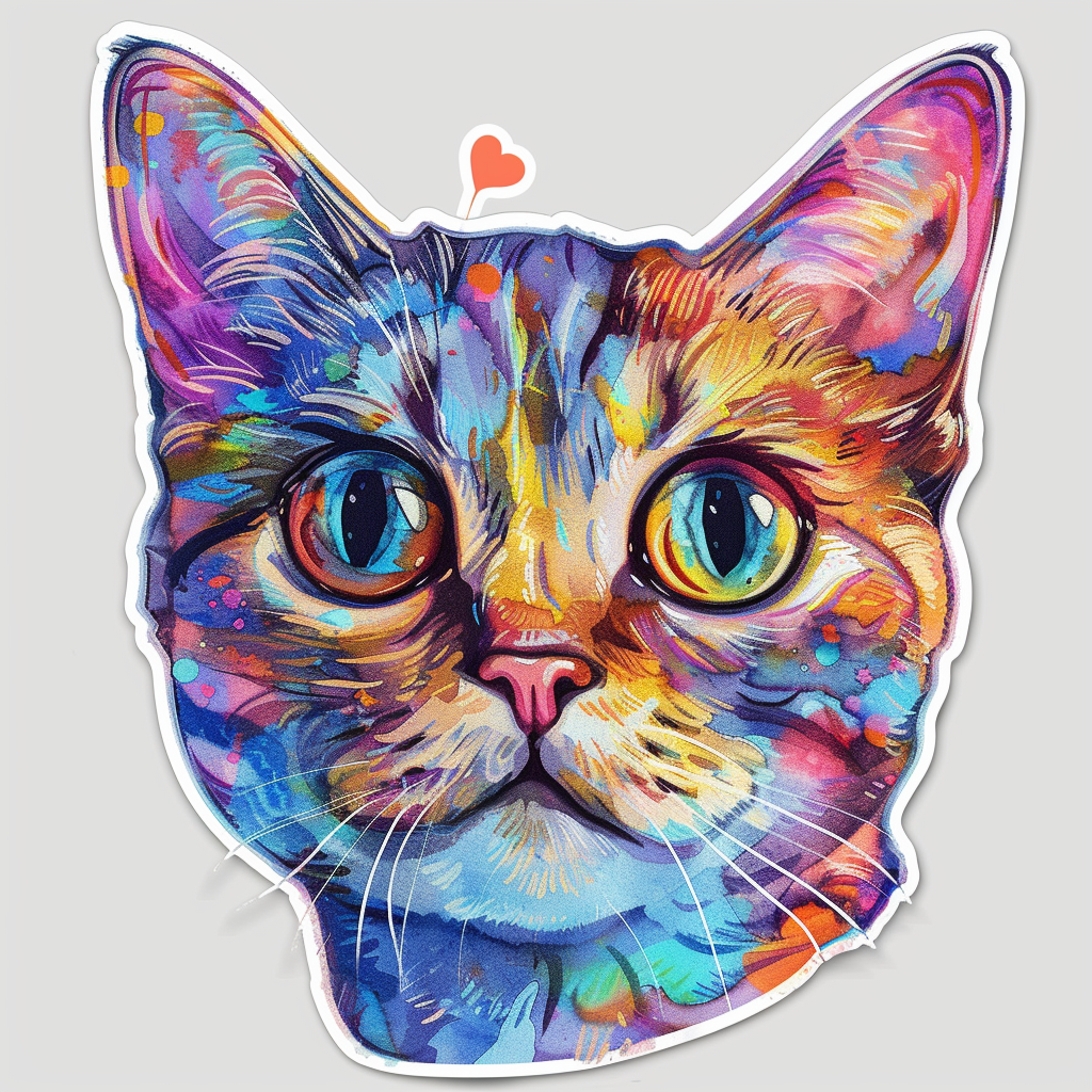 American Shorthair Cat majestic Expressive surreal Vinyl Decal Sticker for Car, Laptop, Tumbler and more # F018794