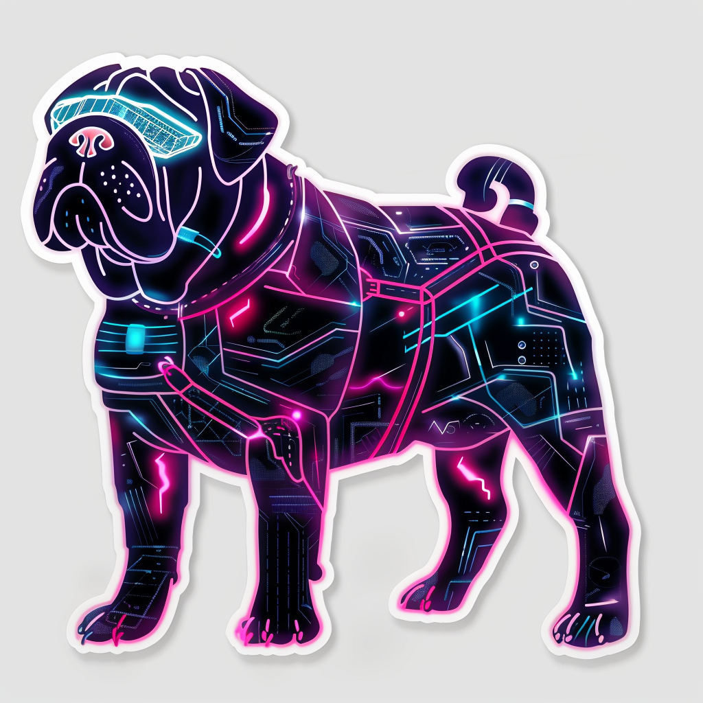 Bulldog Dog majestic Expressive surreal Vinyl Decal Sticker for Car, Laptop, Tumbler and more # F017558