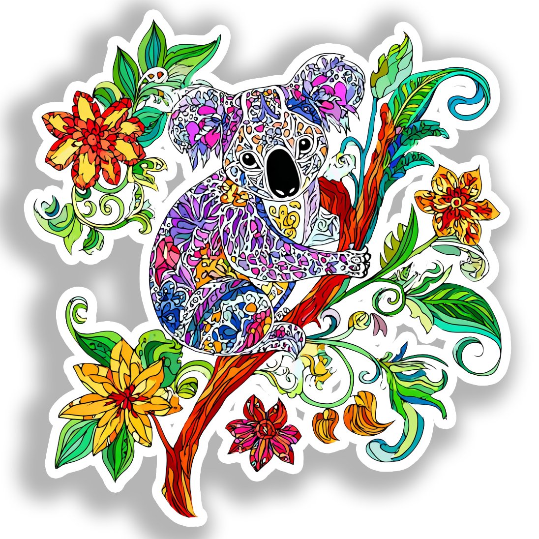 Koala Vinyl Decal Sticker for Car, Laptop, Tumbler and more # A018481-4" x 4"