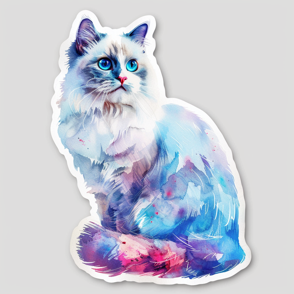 Ragdoll Cat Vinyl Decal Sticker for Car, Laptop, Tumbler and more # F010190