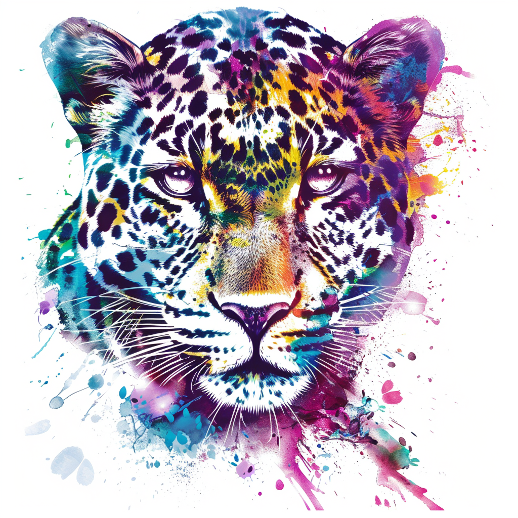 Leopard majestic Expressive surreal Vinyl Decal Sticker for Car, Laptop, Tumbler and more # F022428