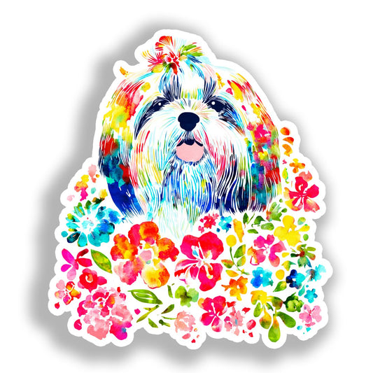 Shih Tzu Dog Vinyl Decal Sticker for Car, Laptop, Tumbler and more # A019146-4" x 4"