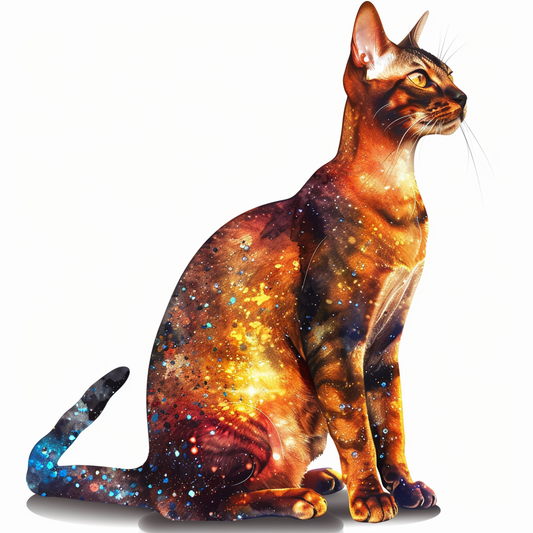 Abyssinian Cat astronaut majestic Expressive surreal Vinyl Decal Sticker for Car, Laptop, Tumbler and more # F021195-4" x 4"