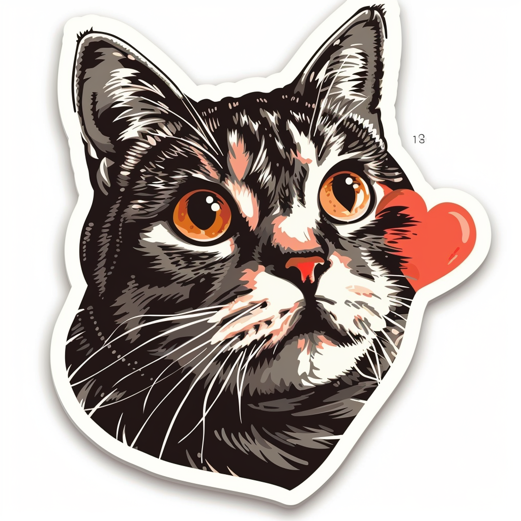 American Shorthair Cat majestic Expressive surreal Vinyl Decal Sticker for Car, Laptop, Tumbler and more # F018676