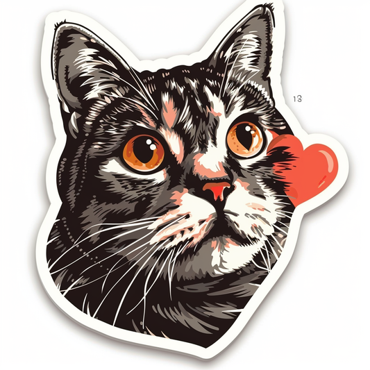 American Shorthair Cat majestic Expressive surreal Vinyl Decal Sticker for Car, Laptop, Tumbler and more # F018676