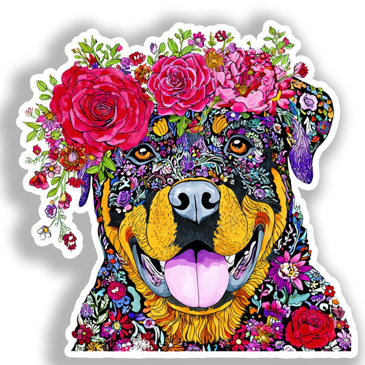 Rottweiler Dog Vinyl Decal Sticker for Car, Laptop, Tumbler and more # A018131-4" x 4"