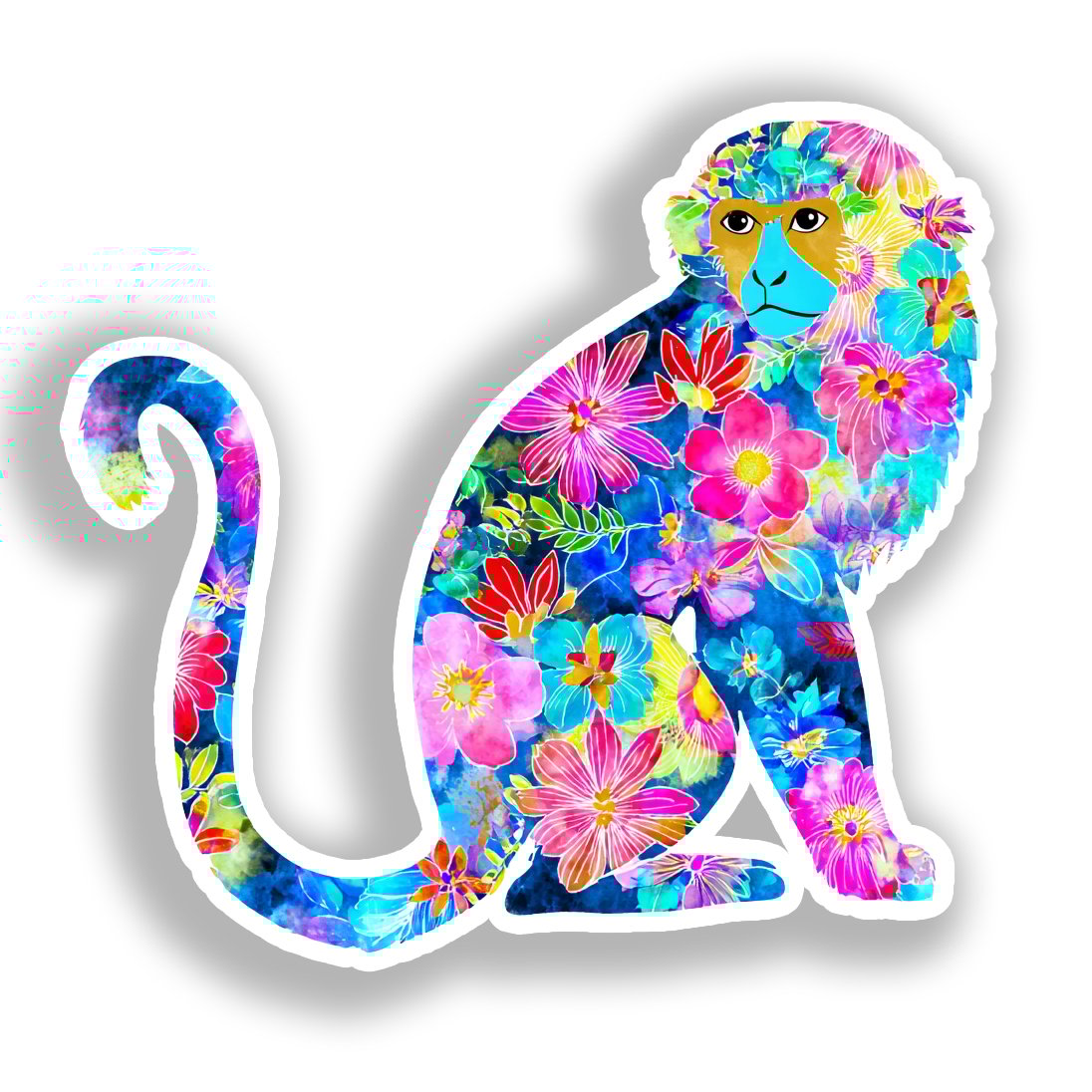 Monkey Vinyl Decal Sticker for Car, Laptop, Tumbler and more # A018458-4" x 4"