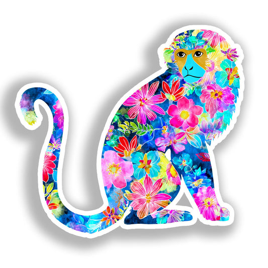 Monkey Vinyl Decal Sticker for Car, Laptop, Tumbler and more # A018458-4" x 4"