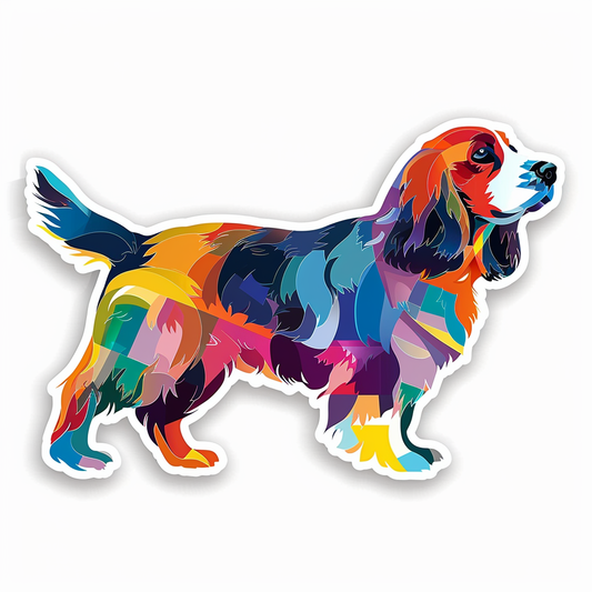 Cocker Spaniel Dog majestic Expressive surreal Vinyl Decal Sticker for Car, Laptop, Tumbler and more # F020318-4" x 4"