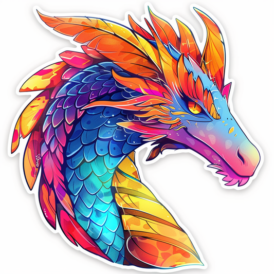 Sticker of a Dragon majestic Expressive surreal Vinyl Decal Sticker for Car, Laptop, Tumbler and more # F019160