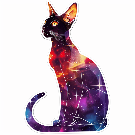 Abyssinian Cat astronaut majestic Expressive surreal Vinyl Decal Sticker for Car, Laptop, Tumbler and more # F021219-4" x 4"