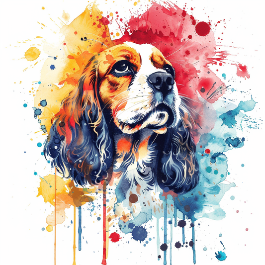 Cocker Spaniel Dog majestic Expressive surreal Vinyl Decal Sticker for Car, Laptop, Tumbler and more # F020097-4" x 4"