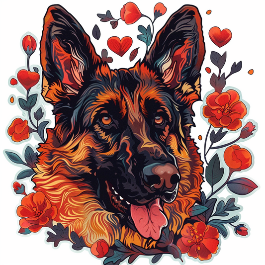 German Shepherd Dog Vinyl Decal Sticker for Car, Laptop, Tumbler and more # F011332