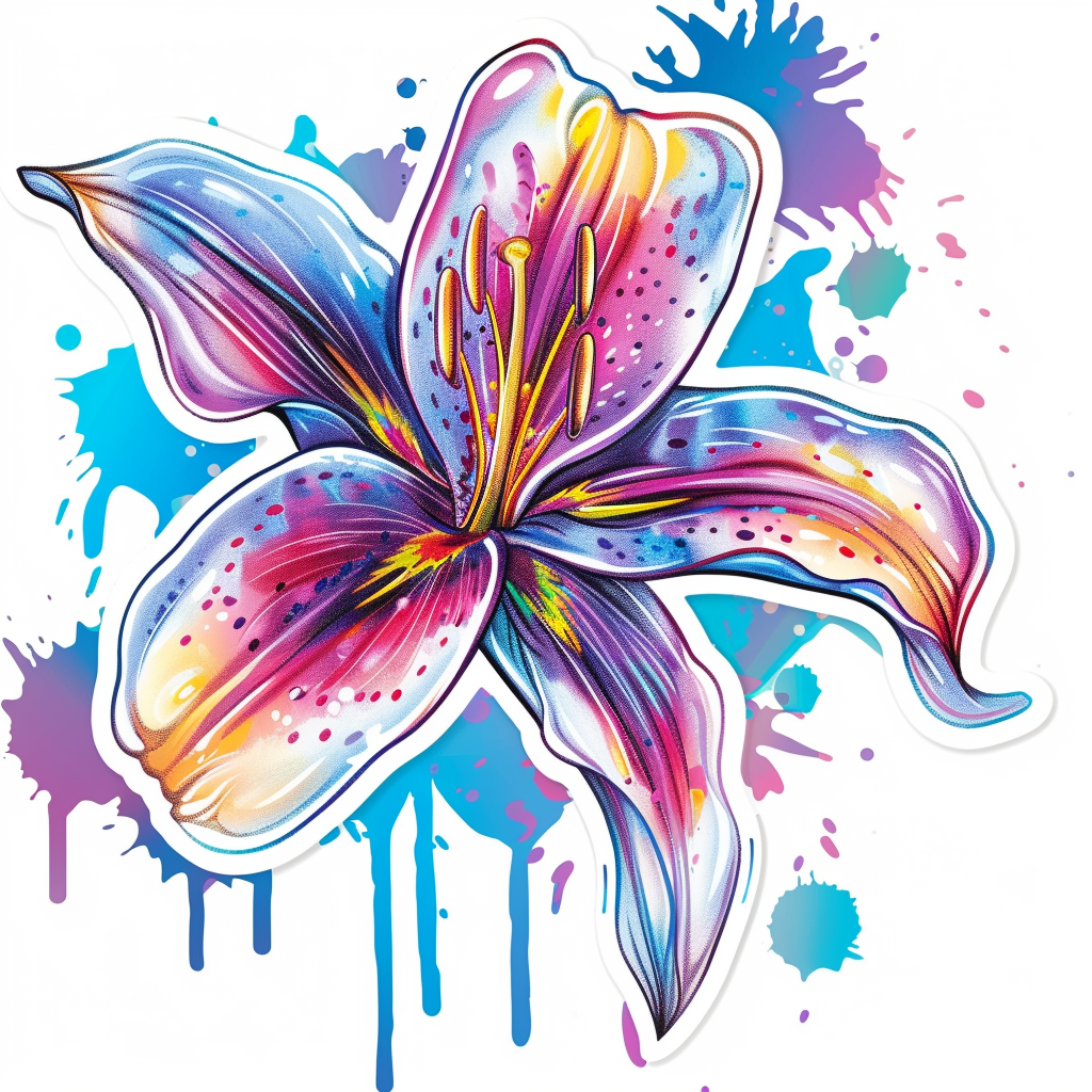 Lily flower majestic Expressive surreal Vinyl Decal Sticker for Car, Laptop, Tumbler and more # F023243