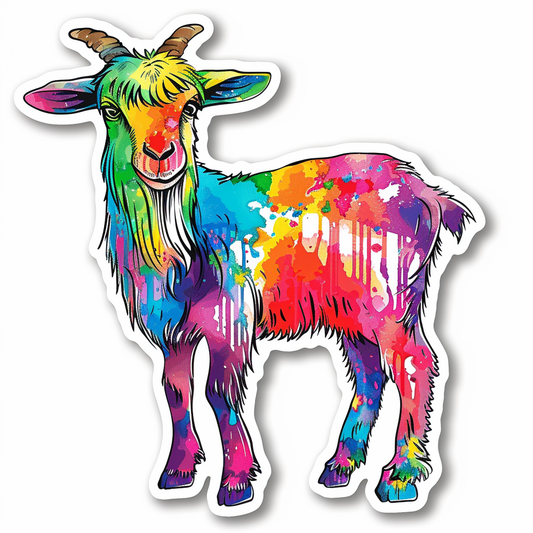 Goat majestic Expressive surreal Vinyl Decal Sticker for Car, Laptop, Tumbler and more # F020625-4" x 4"