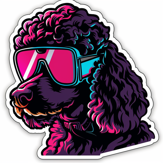 Poodle Dog cyber punk Vinyl Decal Sticker for Car, Laptop, Tumbler and more # F012577