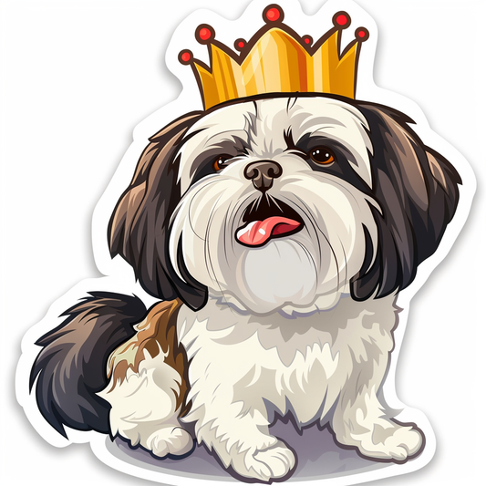 Adorable Shih Tzu Dog Expressive surreal Vinyl Decal Sticker for Car, Laptop, Tumbler and more # F018404