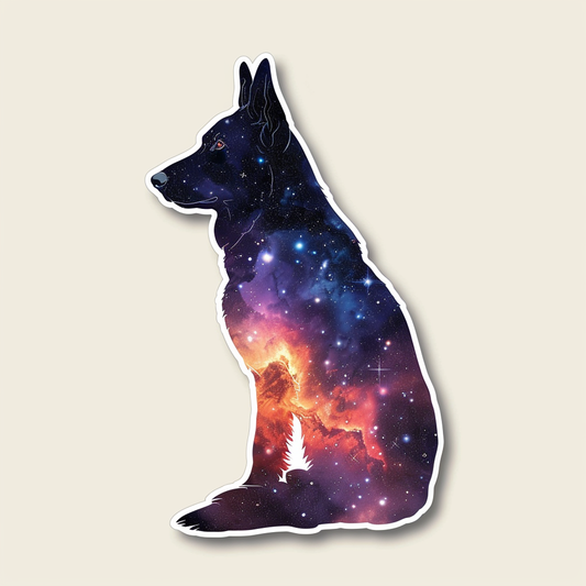 German Shepherd Dog galaxy Vinyl Decal Sticker for Car, Laptop, Tumbler and more # F011362