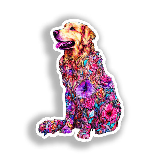 Golden Retriever Dog Vinyl Decal Sticker for Car, Laptop, Tumbler and more # A019554-4" x 4"