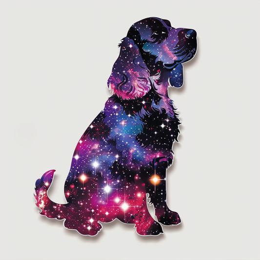 Cocker Spaniel Dog majestic Expressive surreal Vinyl Decal Sticker for Car, Laptop, Tumbler and more # F020358-4" x 4"