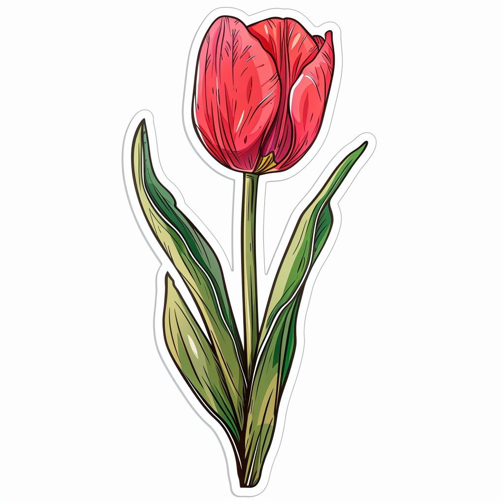 Sticker of a Tulip flower Vinyl Decal Sticker for Car, Laptop, Tumbler and more # F023475