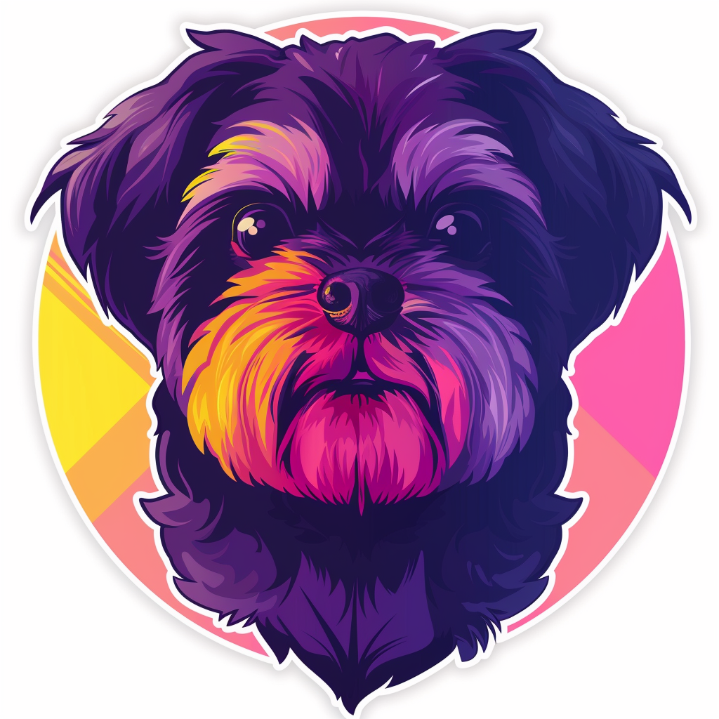 Adorable Shih Tzu Dog Expressive surreal Vinyl Decal Sticker for Car, Laptop, Tumbler and more # F018293