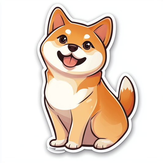 Shiba Inu sticker cartoon style Expressive surreal Vinyl Decal Sticker for Car, Laptop, Tumbler and more # F025830