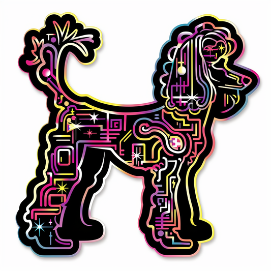 Poodle Dog cyber punk Vinyl Decal Sticker for Car, Laptop, Tumbler and more # F012606