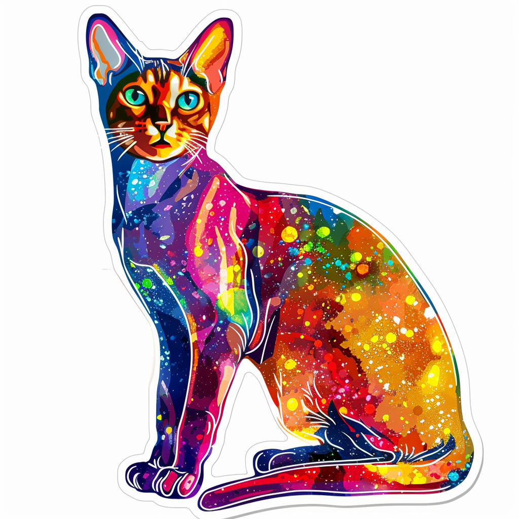 Abyssinian Cat astronaut majestic Expressive surreal Vinyl Decal Sticker for Car, Laptop, Tumbler and more # F021112-4" x 4"