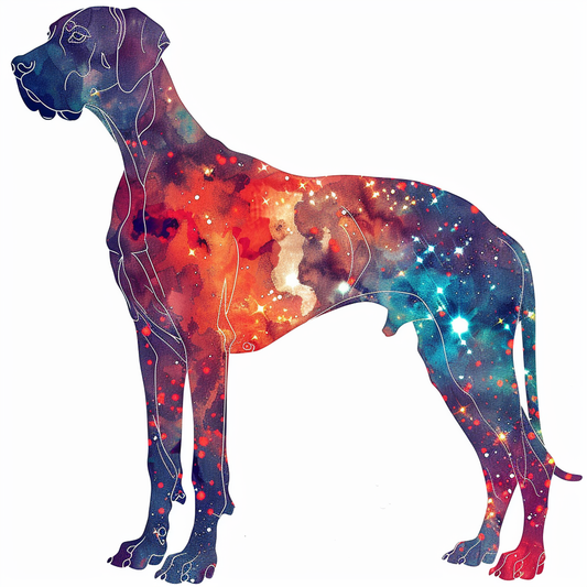 Adorable Great Dane Dog Expressive surreal Vinyl Decal Sticker for Car, Laptop, Tumbler and more # F017963