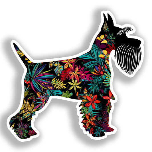 Miniature Schnauzer Dog Vinyl Decal Sticker for Car, Laptop, Tumbler and more # A019318-4" x 4"