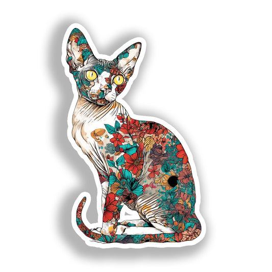 Devon Rex Cat Vinyl Decal Sticker for Car, Laptop, Tumbler and more # A019705-4" x 4"