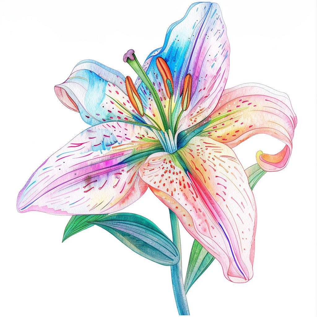 Lily flower majestic Expressive surreal Vinyl Decal Sticker for Car, Laptop, Tumbler and more # F023177