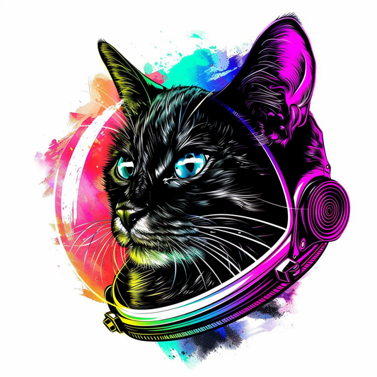 Persian Cat Space Expressive surreal Vinyl Decal Sticker for Car, Laptop, Tumbler and more # F016126