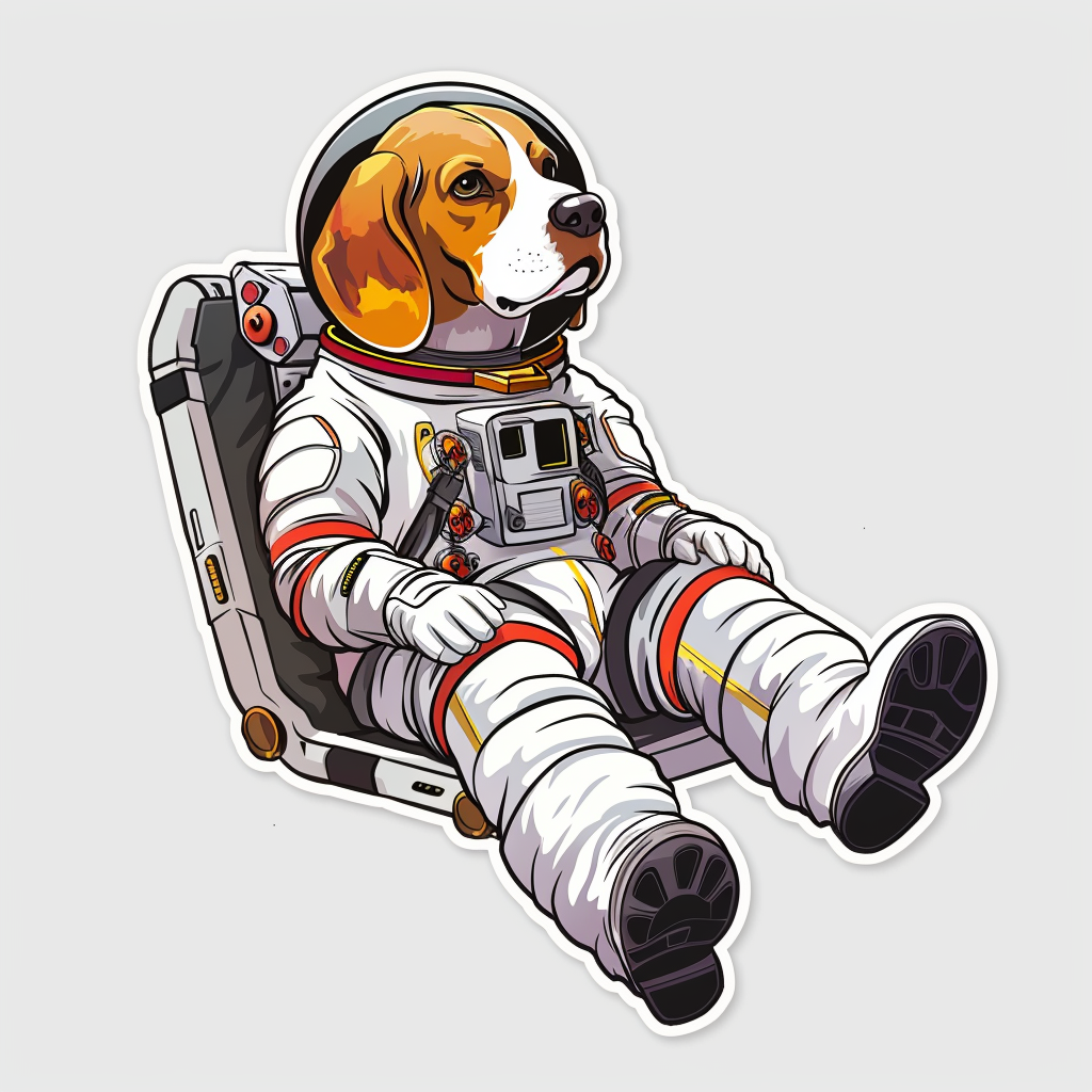 Beagle dog astronaut Vinyl Decal Sticker for Car, Laptop, Tumbler and more # F011969