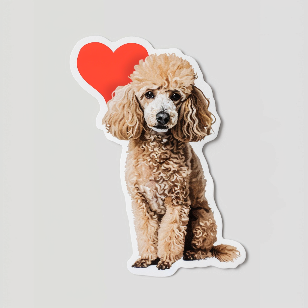 Poodle Dog heartcore Vinyl Decal Sticker for Car, Laptop, Tumbler and more # F012388