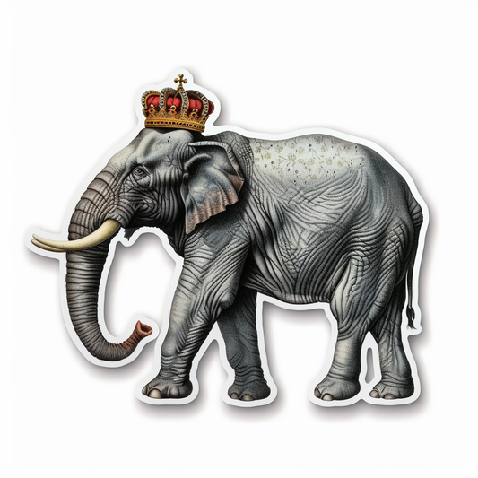 Elephant Expressive surreal Vinyl Decal Sticker for Car, Laptop, Tumbler and more # F022274-4" x 4"