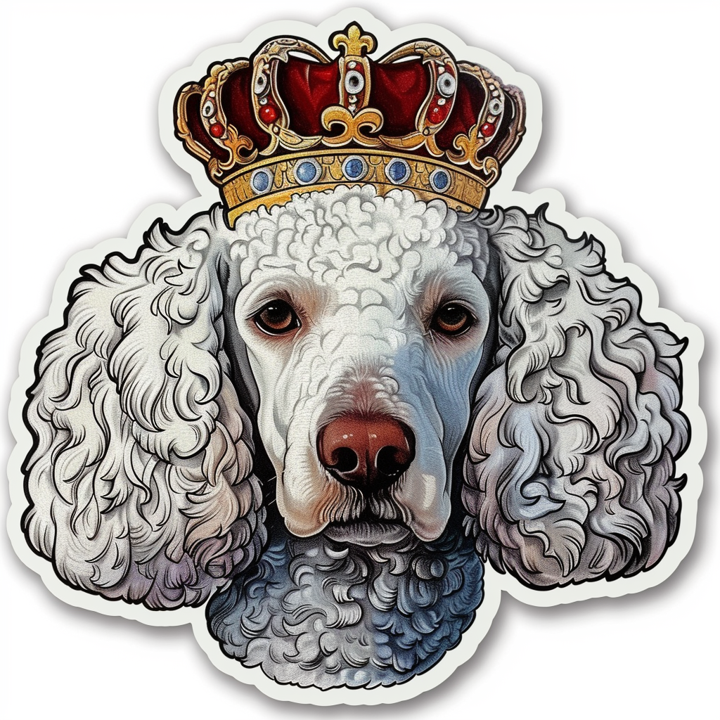 Poodle Dog crowned Vinyl Decal Sticker for Car, Laptop, Tumbler and more # F012537