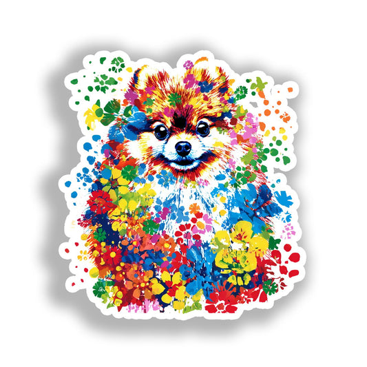 Pomeranian Dog Vinyl Decal Sticker for Car, Laptop, Tumbler and more # A017244-4" x 4"