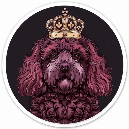 Poodle Dog crowned Vinyl Decal Sticker for Car, Laptop, Tumbler and more # F012551