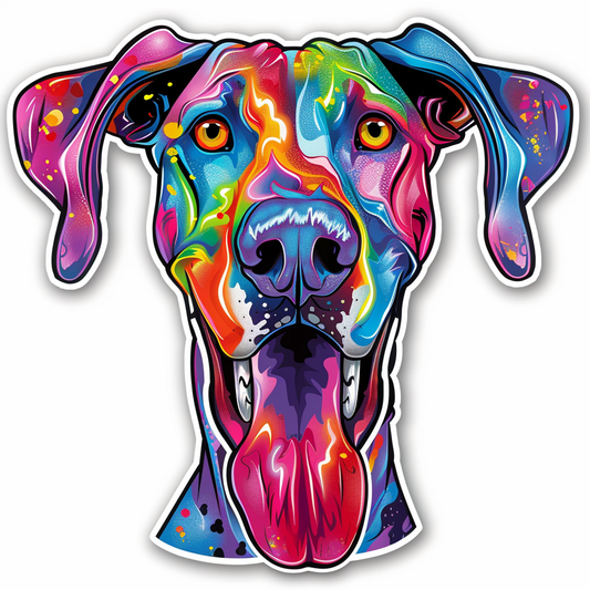 Great Dane Dog Expressive surreal Vinyl Decal Sticker for Car, Laptop, Tumbler and more # F022822