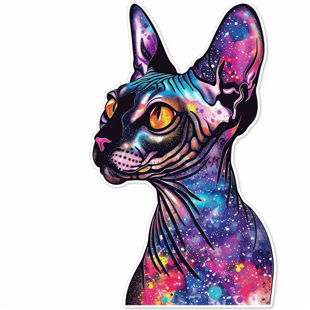 Sphynx Cat Vinyl Decal Sticker for Car, Laptop, Tumbler and more # F010123