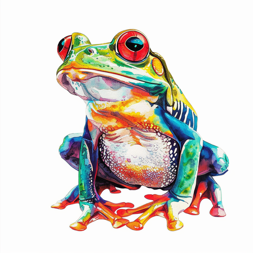 Sticker of a Frog majestic Expressive surreal Vinyl Decal Sticker for Car, Laptop, Tumbler and more # F015834