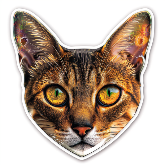 Abyssinian Cat astronaut majestic Expressive surreal Vinyl Decal Sticker for Car, Laptop, Tumbler and more # F021232-4" x 4"