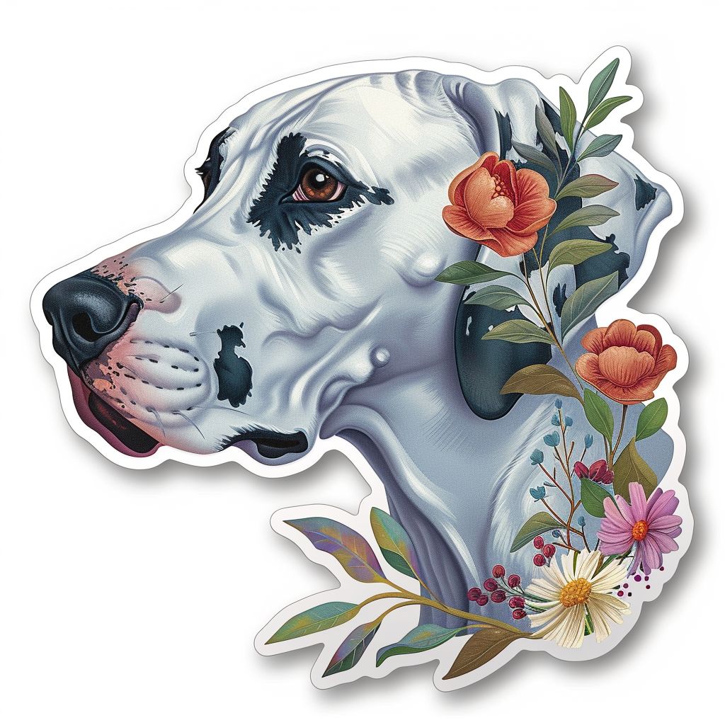 Great Dane Dog Expressive surreal Vinyl Decal Sticker for Car, Laptop, Tumbler and more # F022807