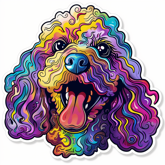 Poodle dog Cosmic Vinyl Decal Sticker for Car, Laptop, Tumbler and more # F012240