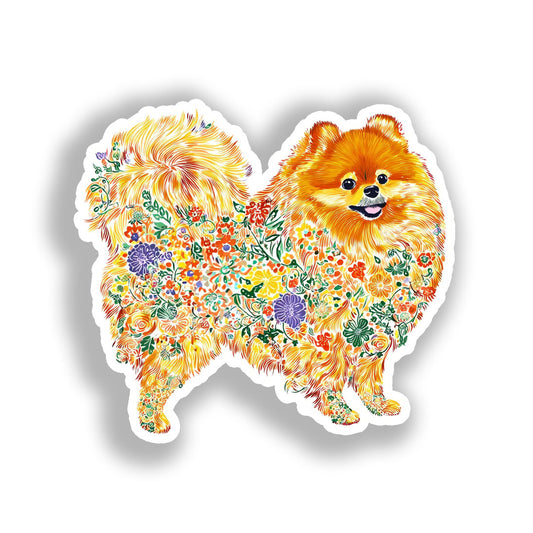 Pomeranian Dog Vinyl Decal Sticker for Car, Laptop, Tumbler and more # A017274-4" x 4"