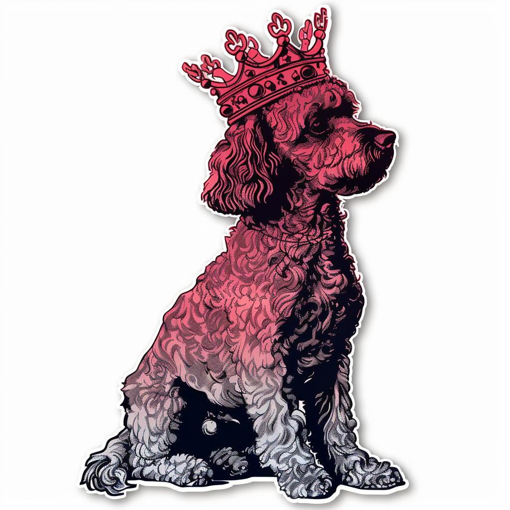 Poodle Dog crowned Vinyl Decal Sticker for Car, Laptop, Tumbler and more # F012597